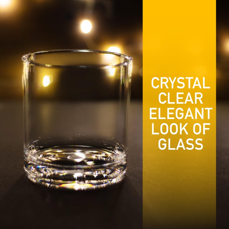 DECO D'Eco Unbreakable Tritan Whiskey Glasses, 12 oz (Set of 4) - Crystal-Clear, BPA-Free Glasses for Bourbon & Scotch - Old Fashioned Glasses for Entertaining & Holiday Parties - Xmas Must Have Gift Set - Image 5